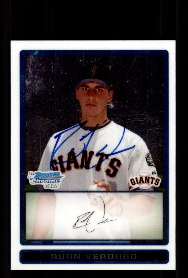 Signed Baseball Card Auto Ryan Verdugo 2009 Bowman Chrome #BCP78 Giants