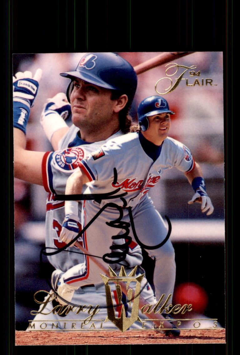 Signed Baseball Card Auto Larry Walker 1994 Flair #404 Montreal Expos