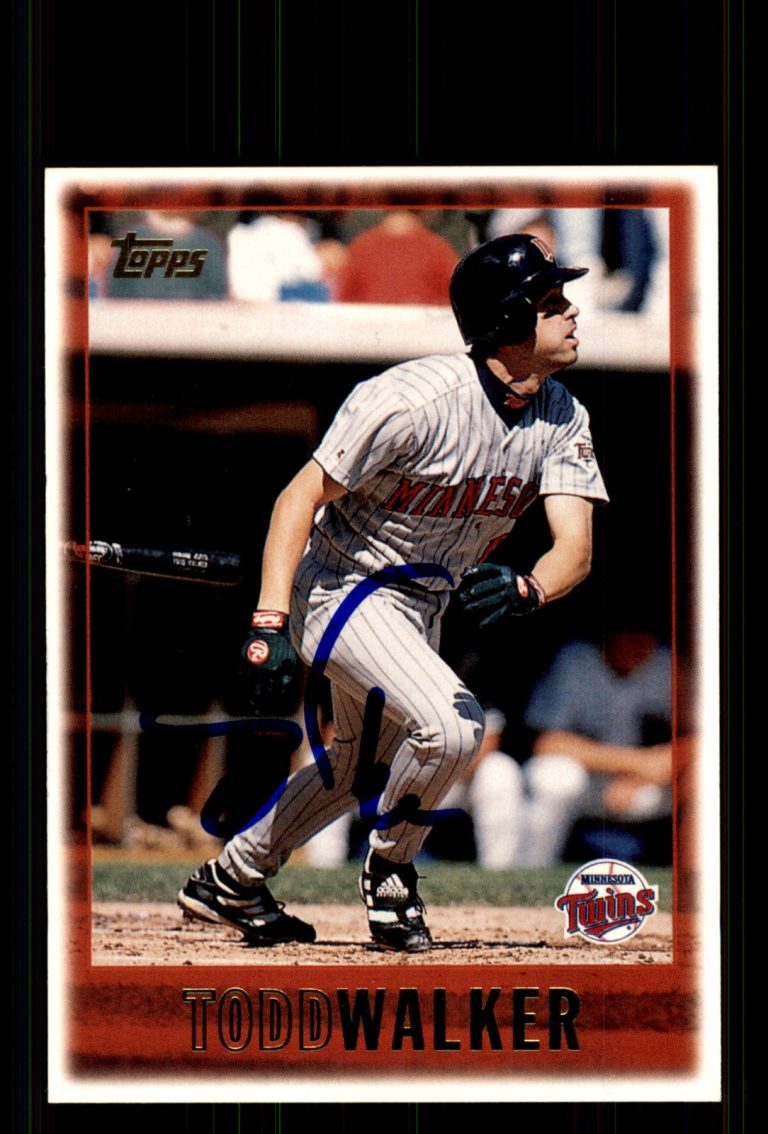 Signed Baseball Card Auto Todd Walker 1997 Topps #377 Minnesota Twins