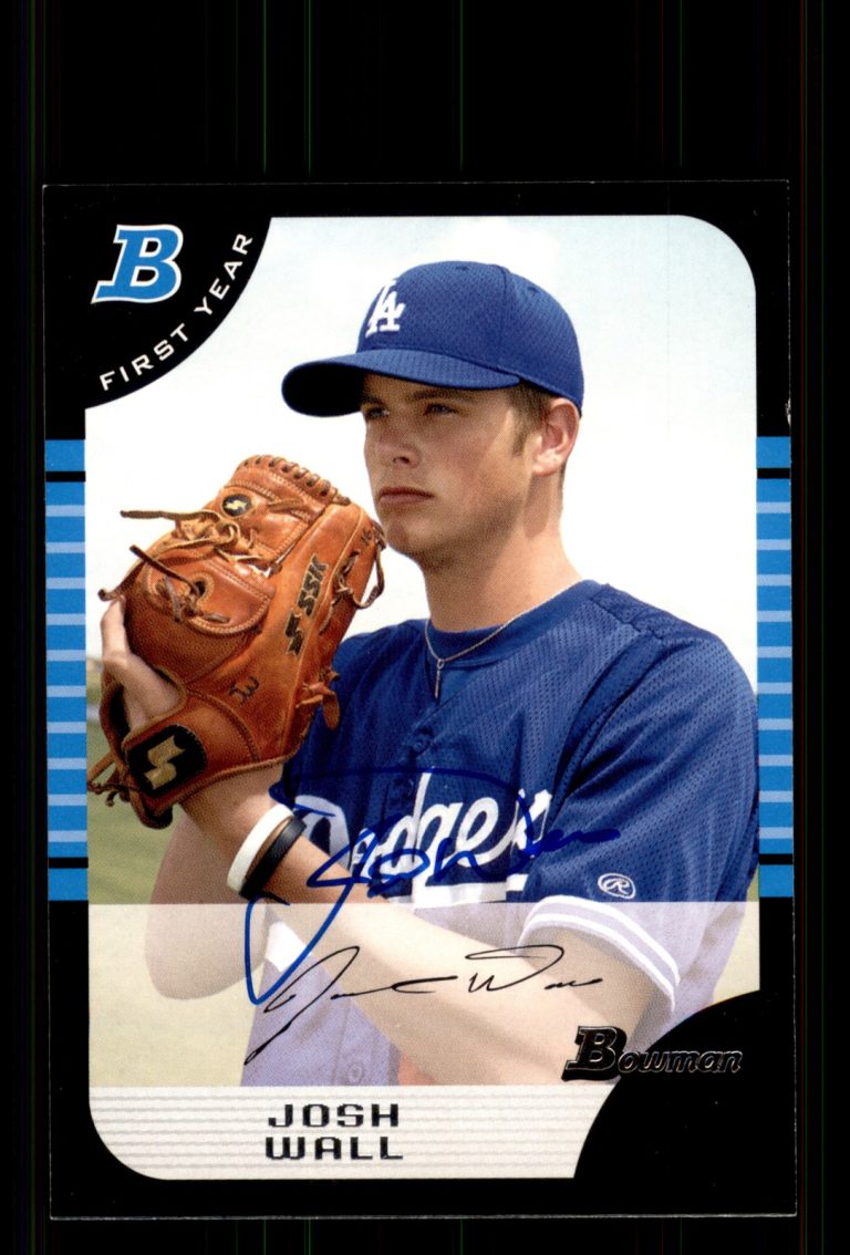 Signed Baseball Card Auto Josh Wall 2005 Bowman Draft #BDP37 Dodgers