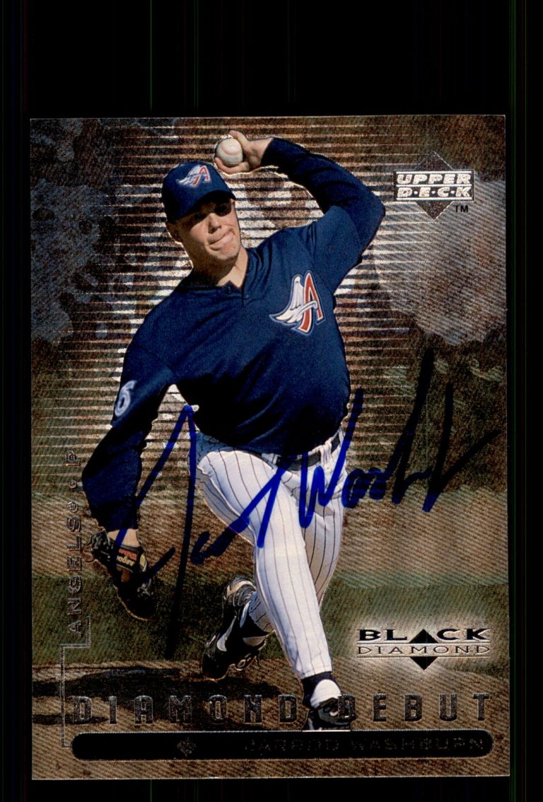 Signed Baseball Card Auto Jarrod Washburn 1999 Upper Deck Black Diamond #92