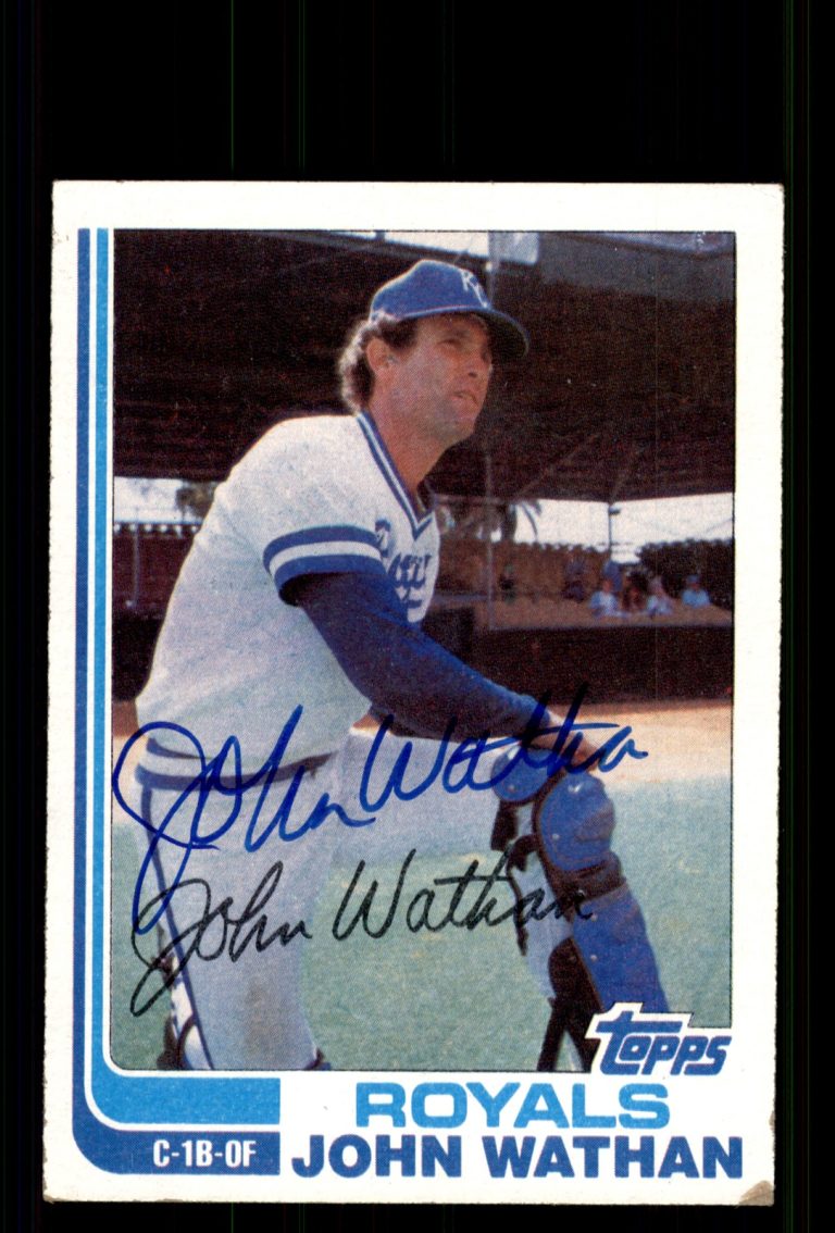 Signed Baseball Card Auto John Wathan 1982 Topps #429 Kansas City Royals