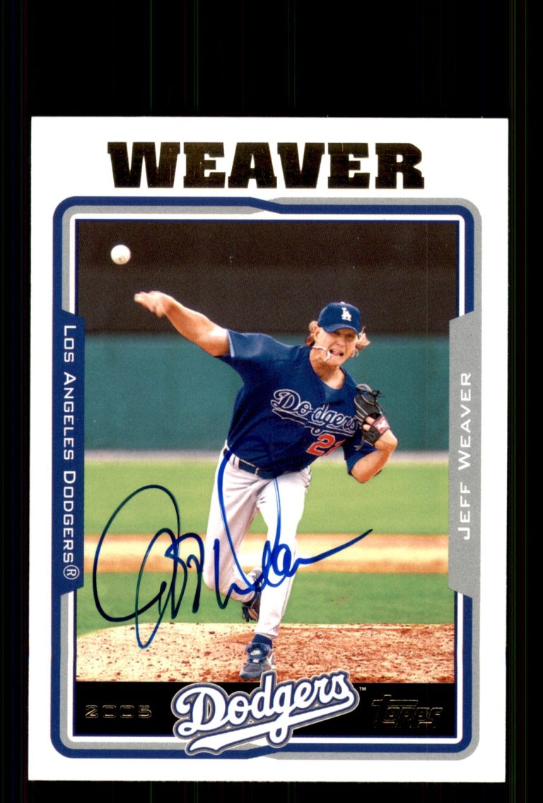Signed Baseball Card Auto Jeff Weaver 2005 Topps #415 Los Angeles Dodgers
