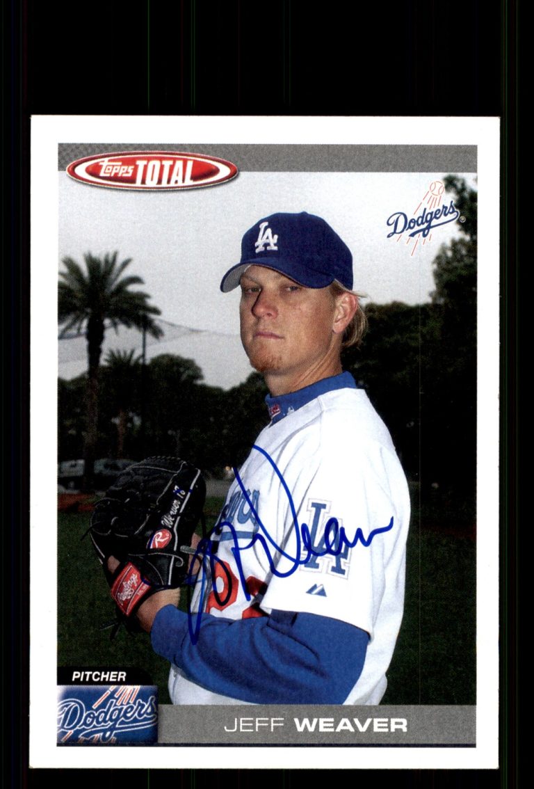 Signed Baseball Card Auto Jeff Weaver 2004 Topps Total #324 Los Angeles Dodgers