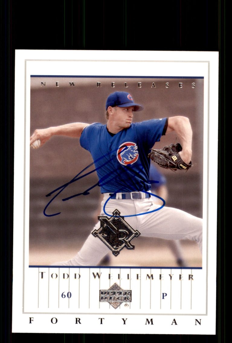 Signed Baseball Card Auto Todd Wellemeyer 2003 Upper Deck 40-Man #916 Cubs