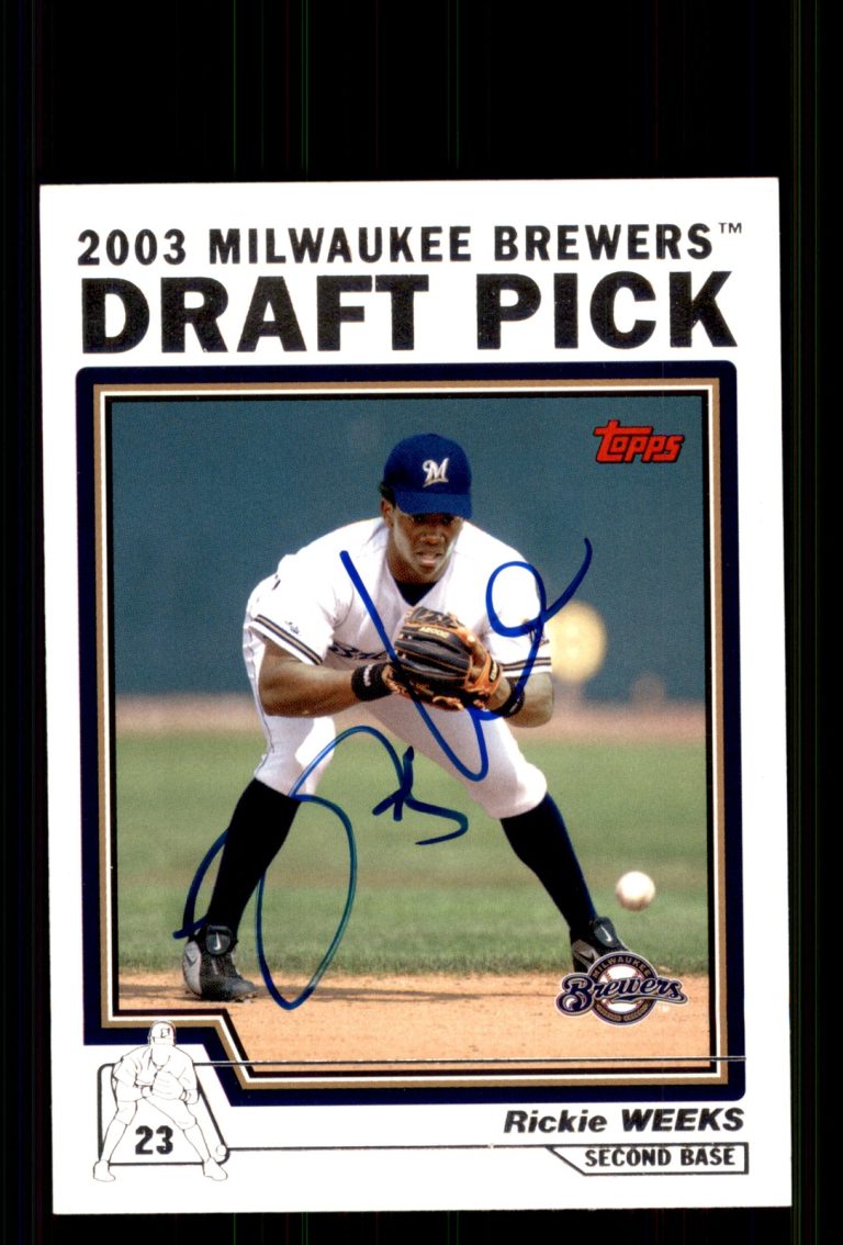 Signed Baseball Card Auto Rickie Weeks 2004 Topps #687 Milwaukee Brewers