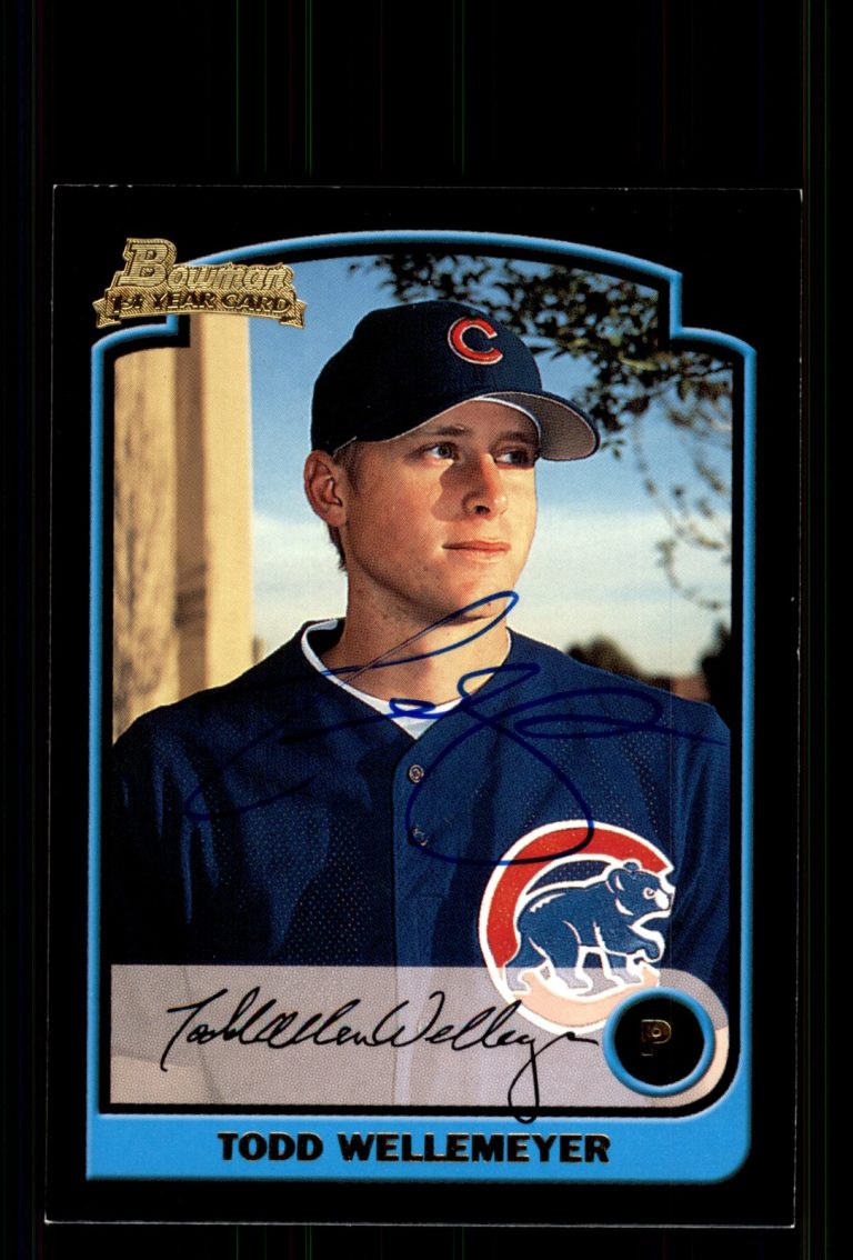 Signed Baseball Card Auto Todd Wellemeyer 2003 Bowman #322 Chicago Cubs