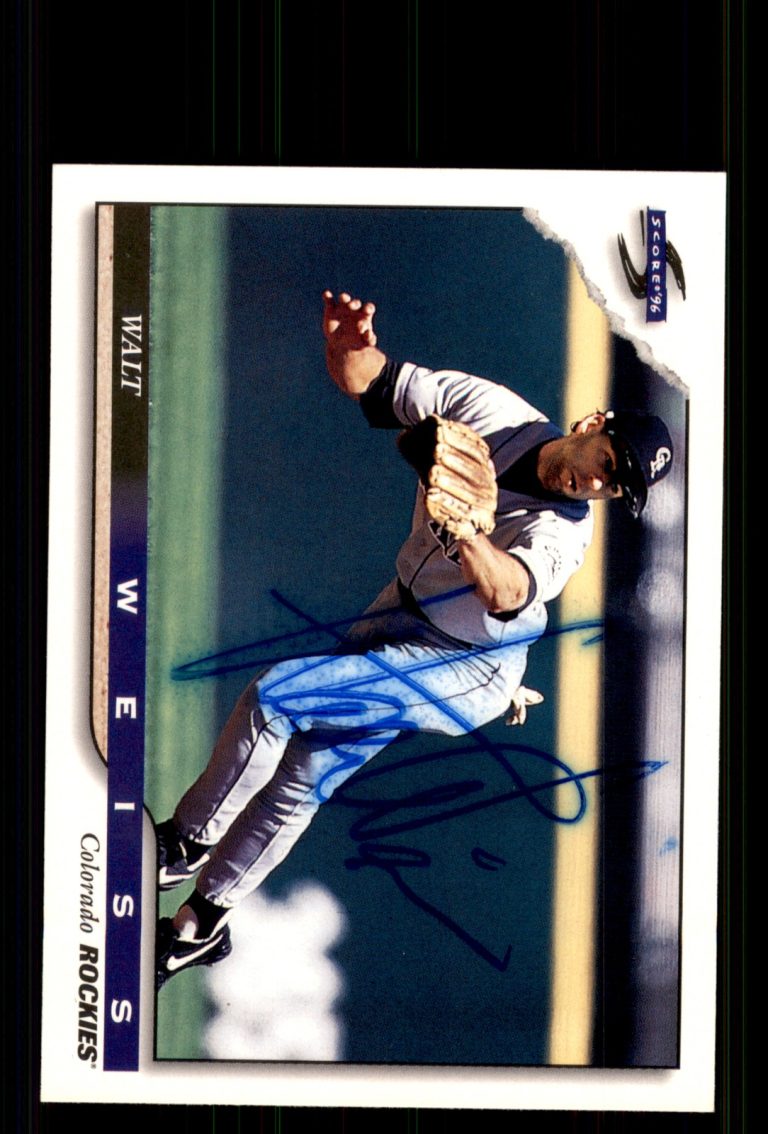 Signed Baseball Card Auto Walt Weiss 1996 Score #98 Colorado Rockies
