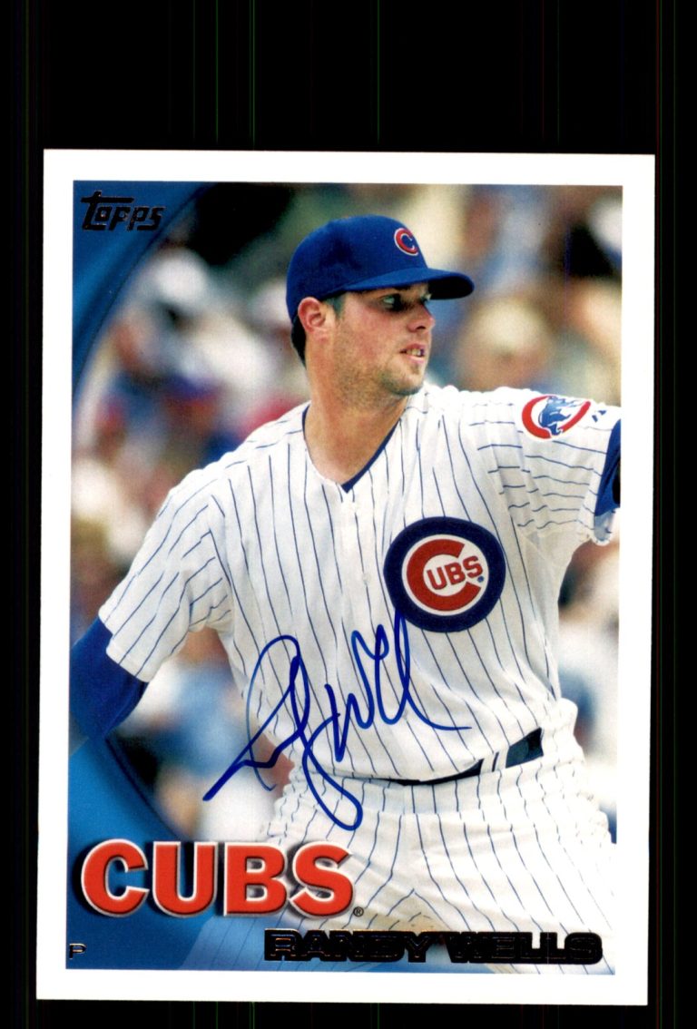 Signed Baseball Card Auto Randy Wells 2010 Topps #520 Chicago Cubs