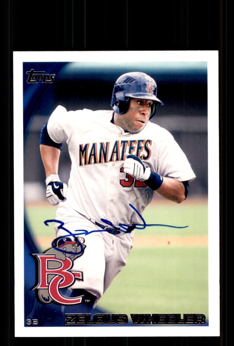 Signed Baseball Card Auto Zelous Wheeler 2010 Topps Pro Debut #200 Manatees