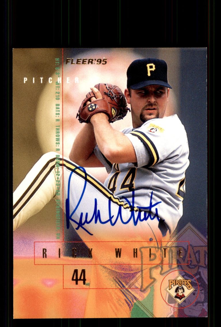 Signed Baseball Card Auto Rick White 1995 Fleer #492 Pittsburgh Pirates