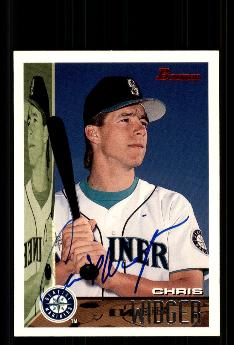 Signed Baseball Card Auto Chris Widger 1995 Bowman #2 Seattle Mariners