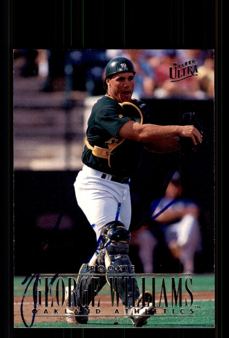 Signed Baseball Card Auto George Williams 1996 Ultra #405 Oakland Athletics