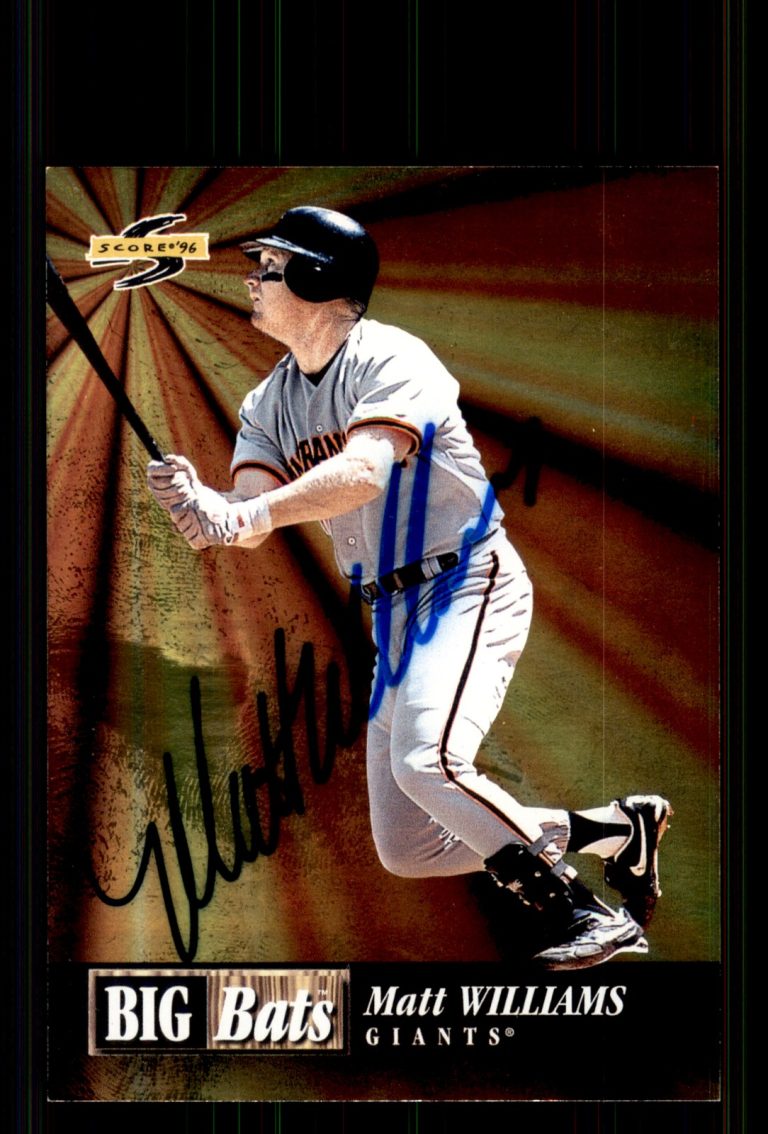 Signed Baseball Card Auto Matt Williams 1996 Score #7 San Francisco Giants