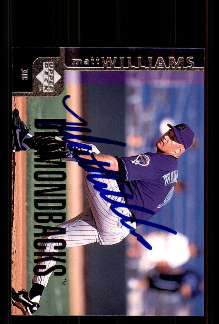 Signed Baseball Card Auto Matt Williams 1998 Upper Deck #640