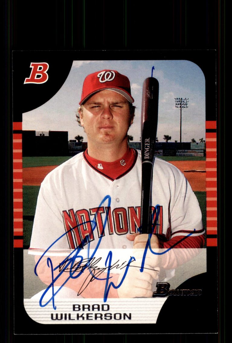 Signed Baseball Card Auto Brad Wilkerson 2005 Bowman #116 Washington Nationals