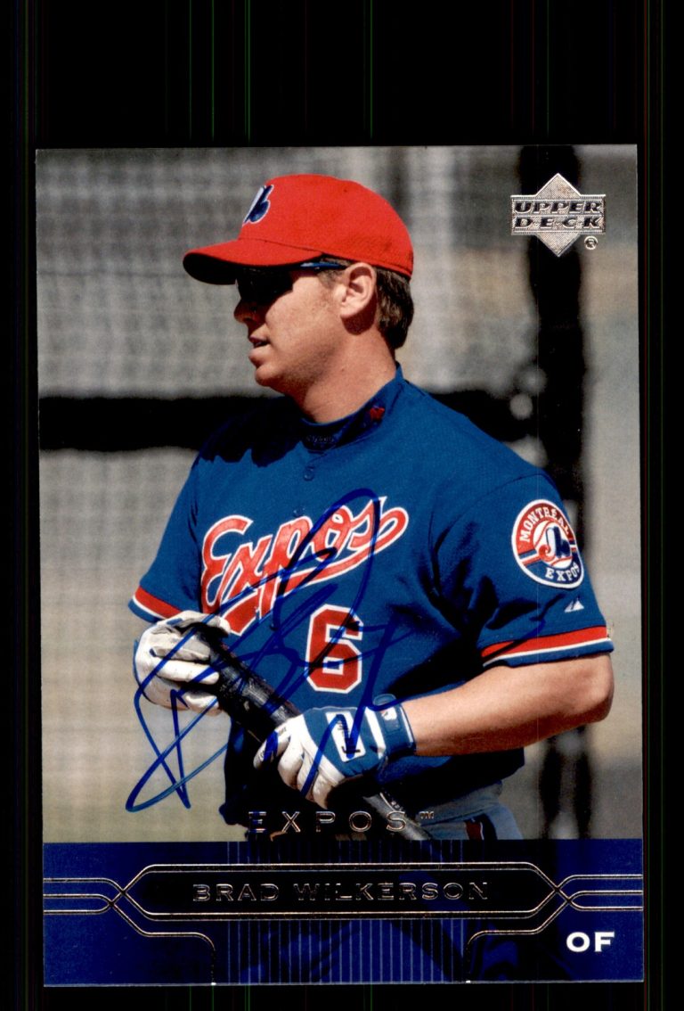 Signed Baseball Card Auto Brad Wilkerson 2005 Upper Deck #120a Montreal Expos