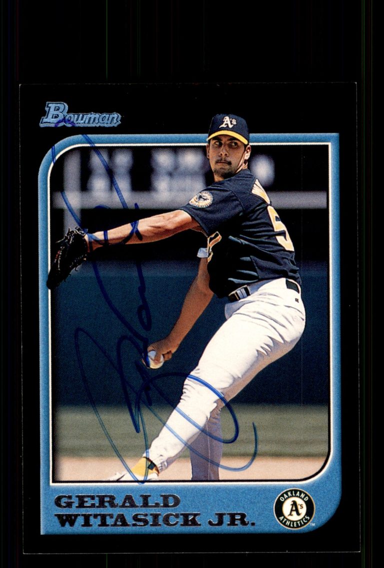 Signed Baseball Card Auto Gerald Witasick Jr. 1997 Bowman #371 Oakland Athletics
