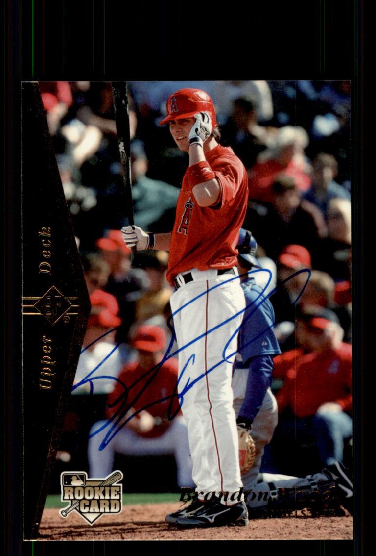 Signed Baseball Card Auto Brandon Wood 2007 SP Rookie Edition #175 Angels