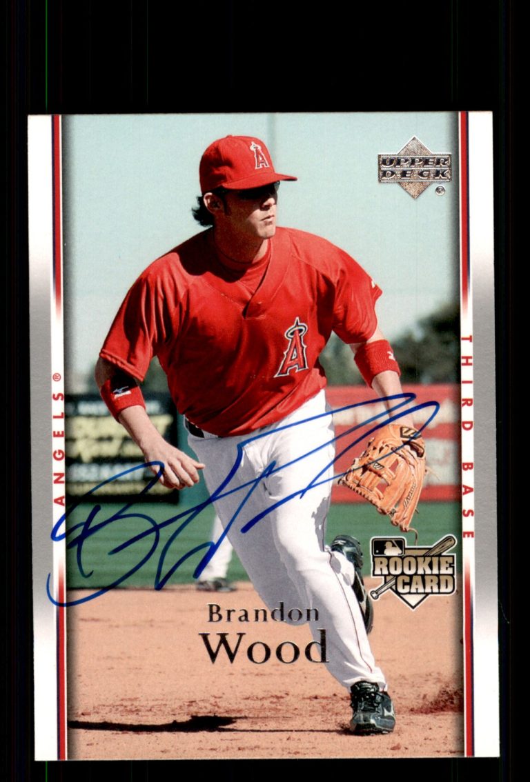 Signed Baseball Card Auto Brandon Wood 2007 Upper Deck #512 Los Angeles Angels