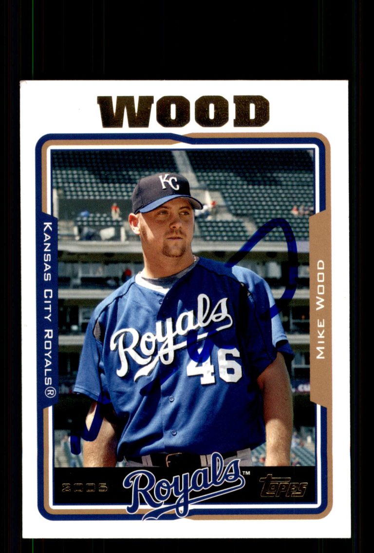 Signed Baseball Card Auto Mike Wood 2005 Topps #521 Kansas City Royals