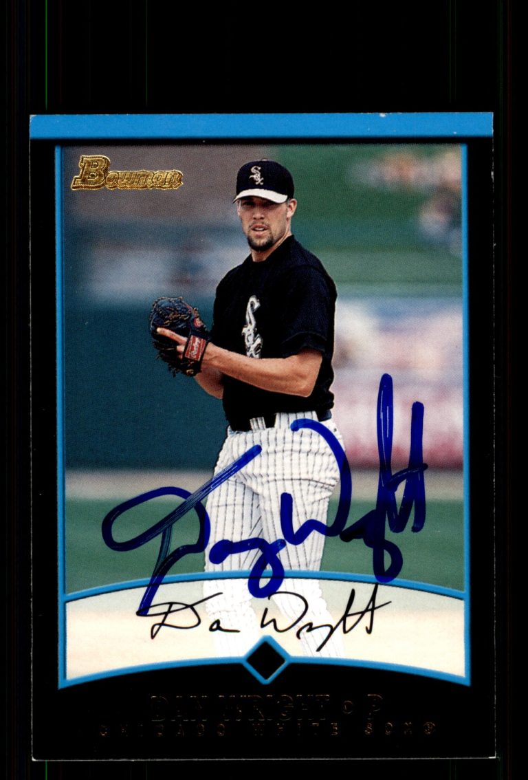 Signed Baseball Card Auto Dan Wright 2001 Bowman #BDP55 White Sox
