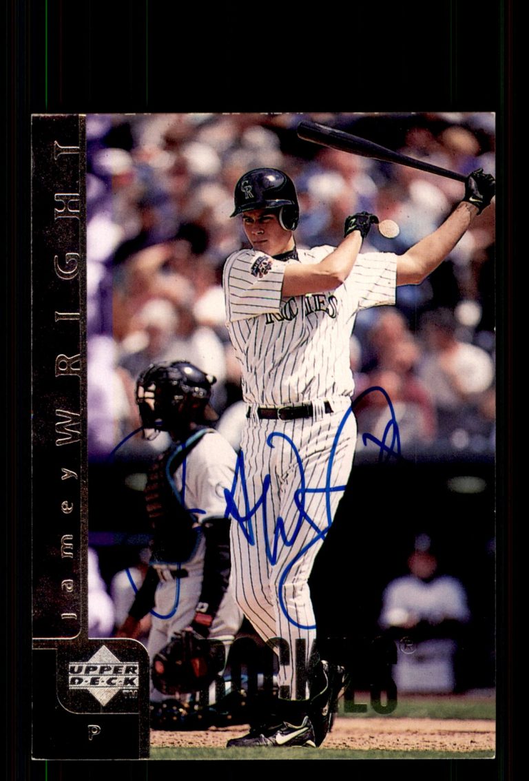Signed Baseball Card Auto Jamey Wright 1998 Upper Deck #82 Colorado Rockies