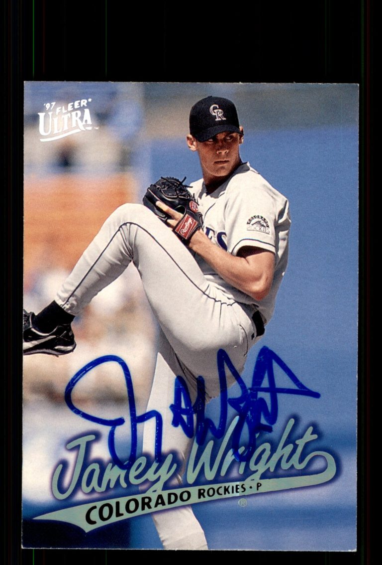 Signed Baseball Card Auto Jamey Wright 1997 Ultra #191 Colorado Rockies