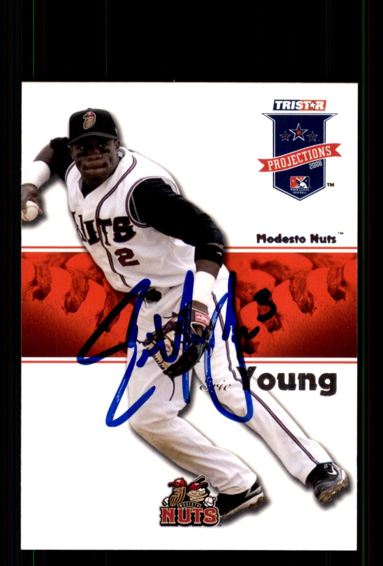 Signed Baseball Card Auto Eric Young Jr. 2008 TriStar PROjections #204 Nuts