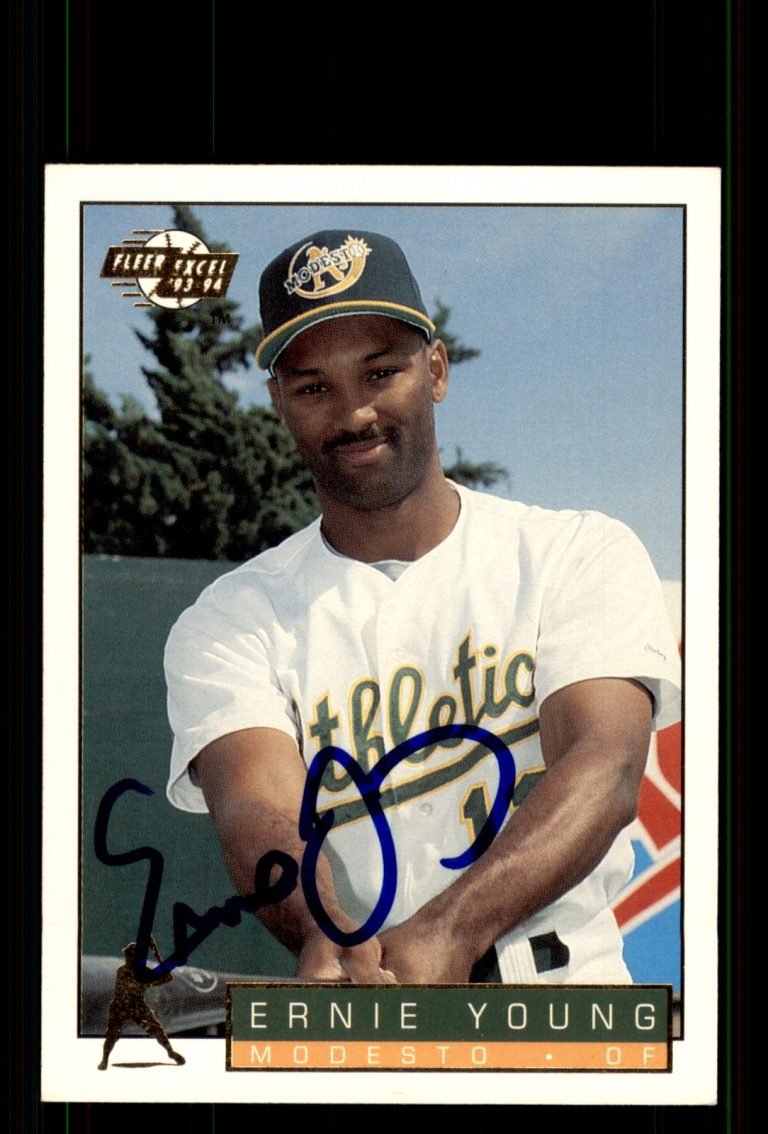 Signed Baseball Card Auto Ernie Young 1993-94 Fleer Excel #124