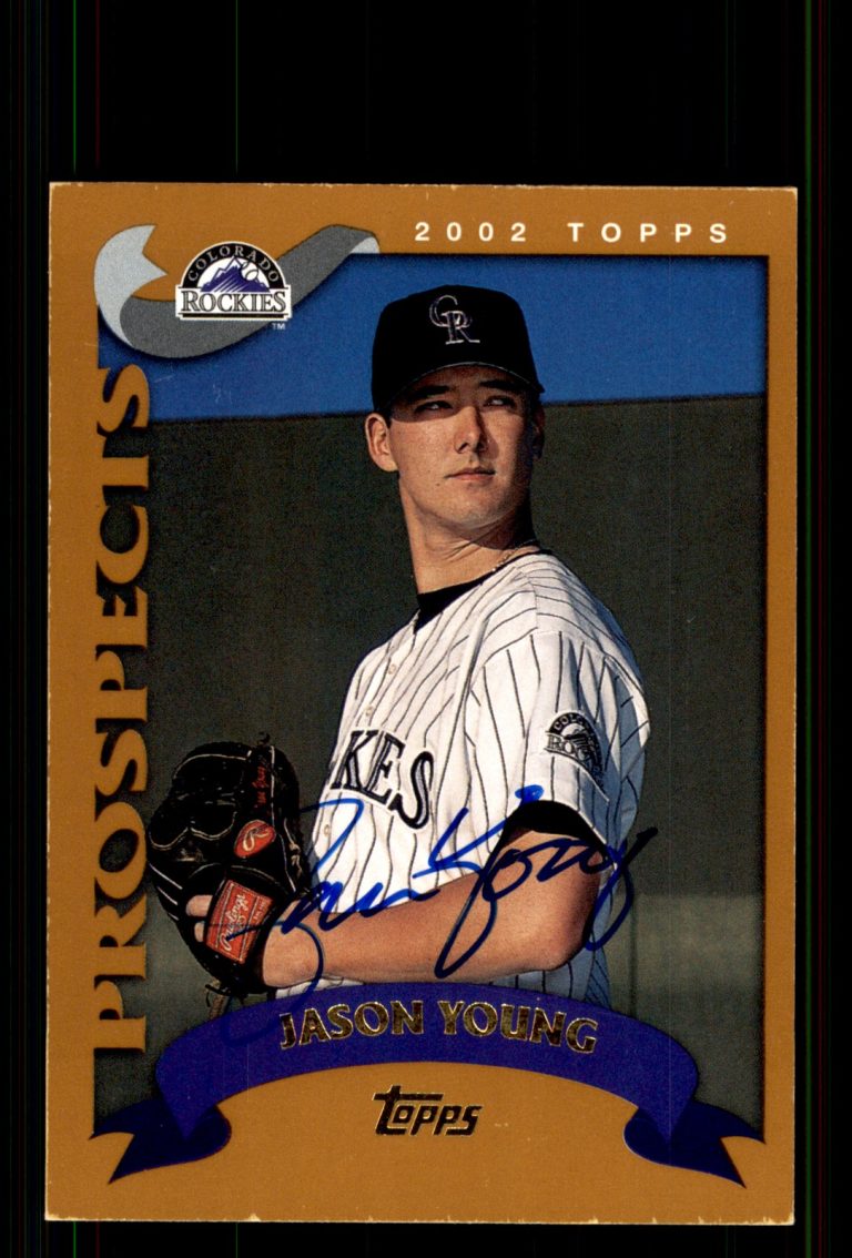 Signed Baseball Card Auto Jason Young 2002 Topps Traded #T178 Rockies