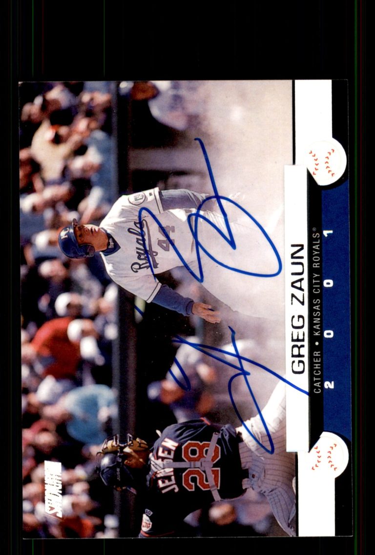 Signed Baseball Card Auto Gregg Zaun 2001 Stadium Club #110 Kansas City Royals