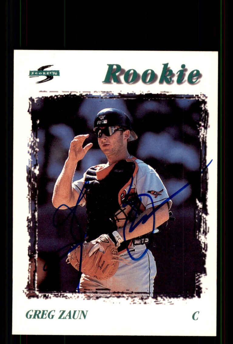 Signed Baseball Card Auto Gregg Zaun 1996 Score #265 Baltimore Orioles