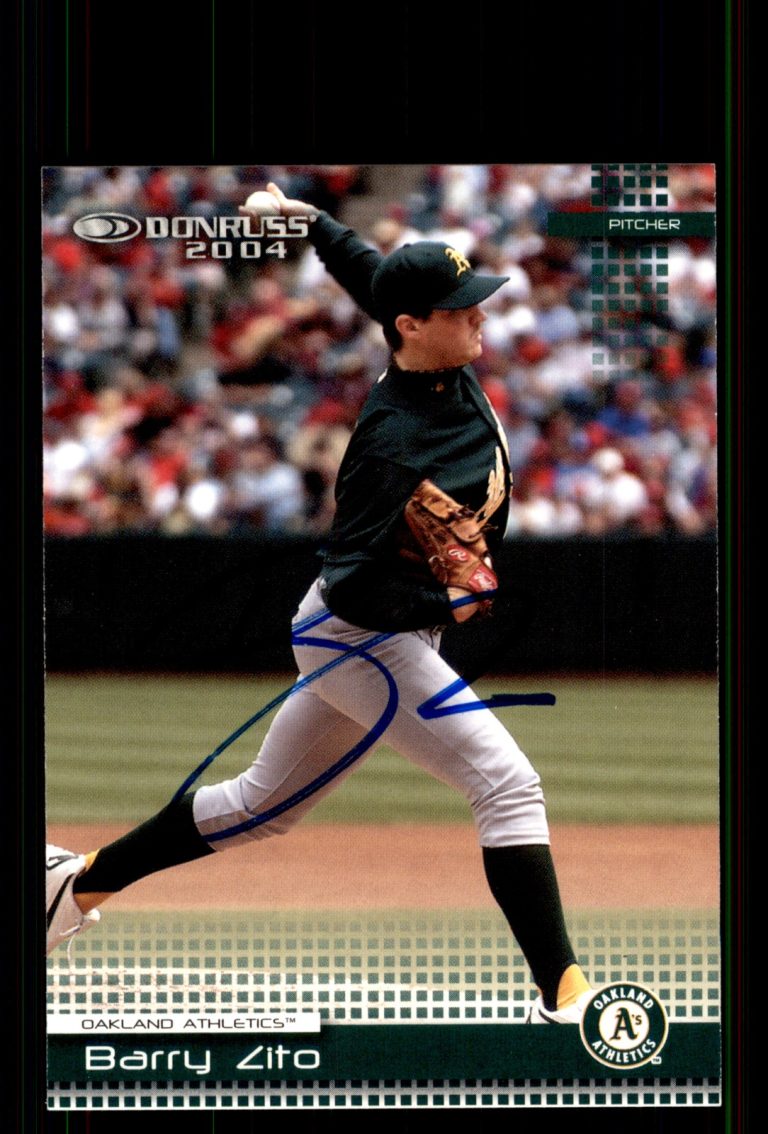 Signed Baseball Card Auto Barry Zito 2004 Donruss #161 Oakland Athletics