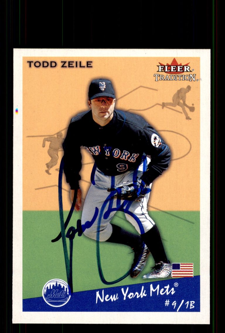 Signed Baseball Card Auto Todd Zeile 2002 Fleer Tradition #187 New York Mets