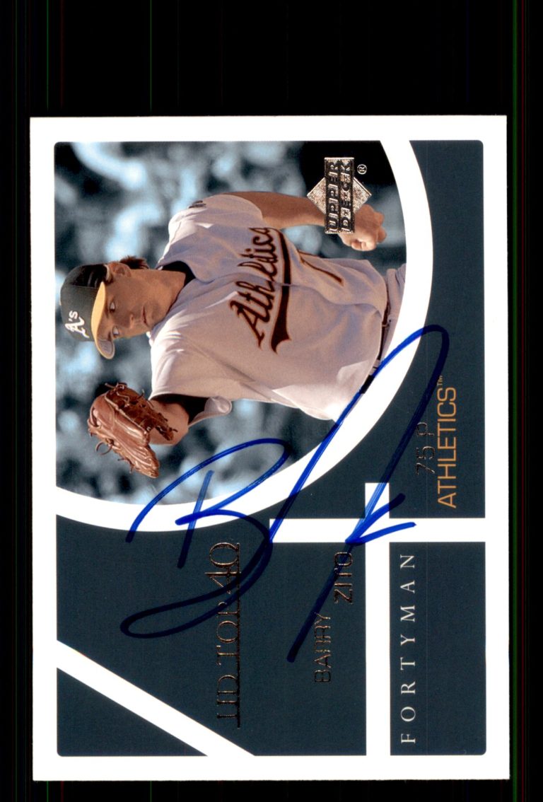 Signed Baseball Card Auto Barry Zito 2003 Upper Deck 40-Man #873 A's