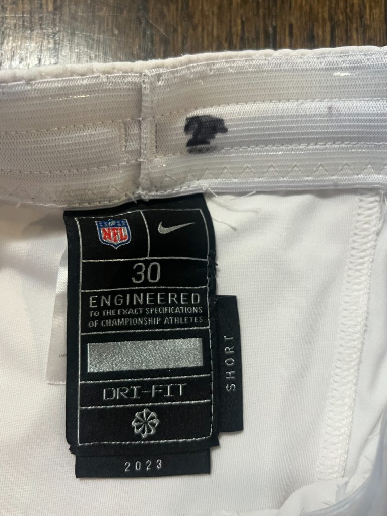 GAME USED ? ISSUED KANSAS CITY CHIEFS FOOTBALL PANTS 2023 2 ? JOSHUA WILLIAMS ?