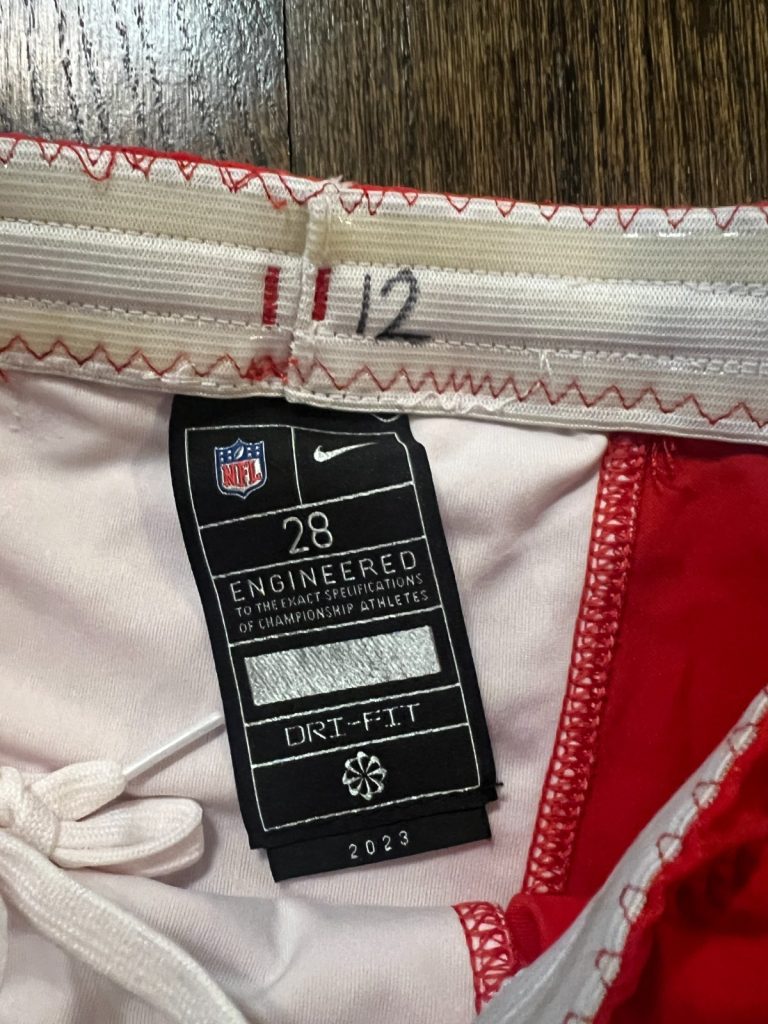 GAME USED ? ISSUED KANSAS CITY CHIEFS FOOTBALL PANTS 2023 Montrell Washington