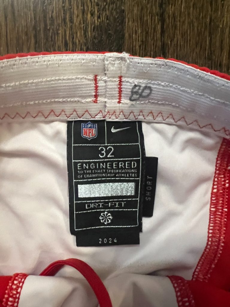 GAME USED ? ISSUED KANSAS CITY CHIEFS FOOTBALL PANTS 2024 Montrell Washington