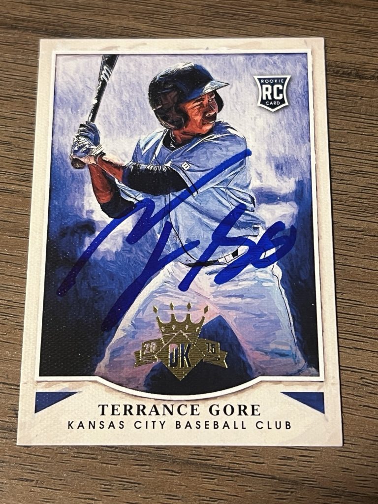 Signed Baseball Card Auto Terrance Gore 2015 Panini Diamond Kings #181 Royals