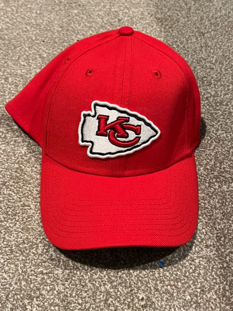 HUNTER NORZAD GAME USED FOOTBALL HAT KANSAS CITY CHIEFS 2025