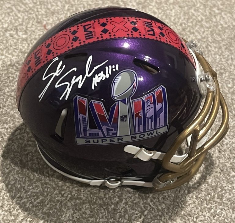 STEVE SPAGNUOLO SIGNED FOOTBALL MINI HELMET AUTO KANSAS CITY CHIEFS SB JSA COA