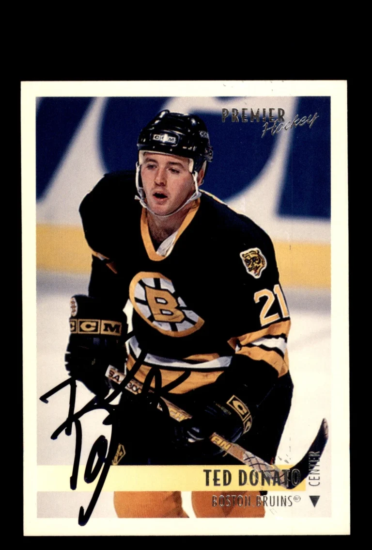 Signed Hockey Card Auto Ted Donato 1994-95 Topps Premier #88 Boston Bruins