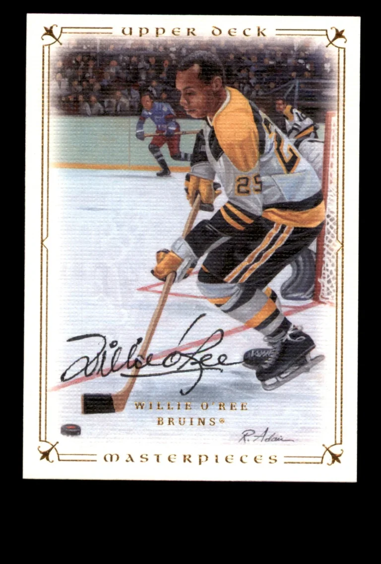 Signed Hockey Card Auto Willie O'Ree 2008-09 Upper Deck Masterpieces #73 Bruins