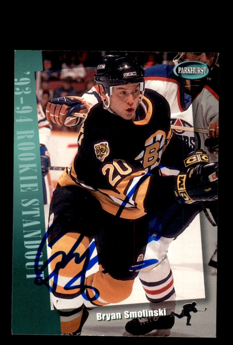 Signed Hockey Card Auto Bryan Smolinski 1994-95 Parkhurst #276 Boston Bruins