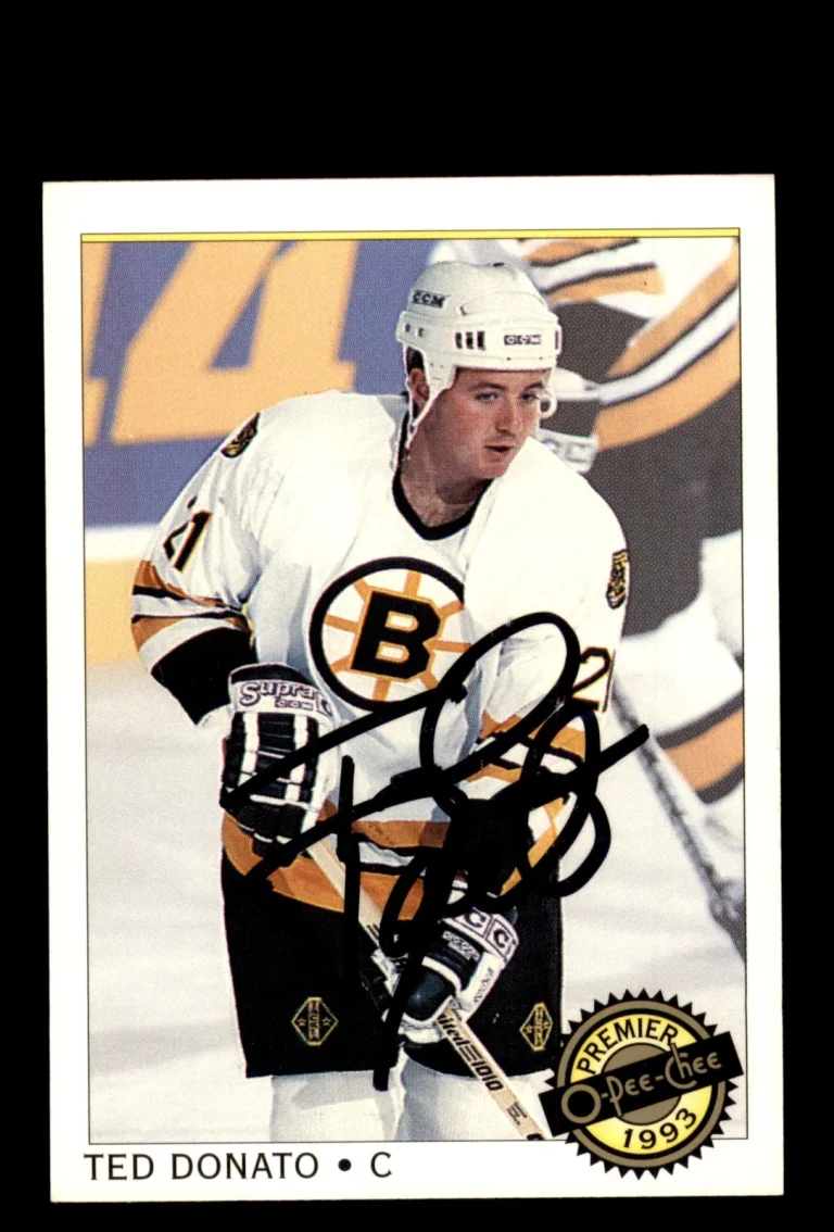 Signed Hockey Card Auto Ted Donato 1992-93 O-Pee-Chee Premier #30 Boston Bruins