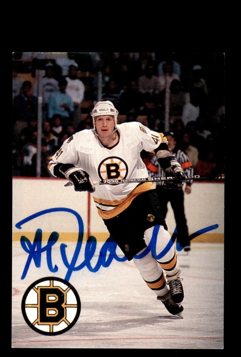 Signed Hockey Card Auto Allen Pedersen 1989-90 Sports Action Boston Bruins