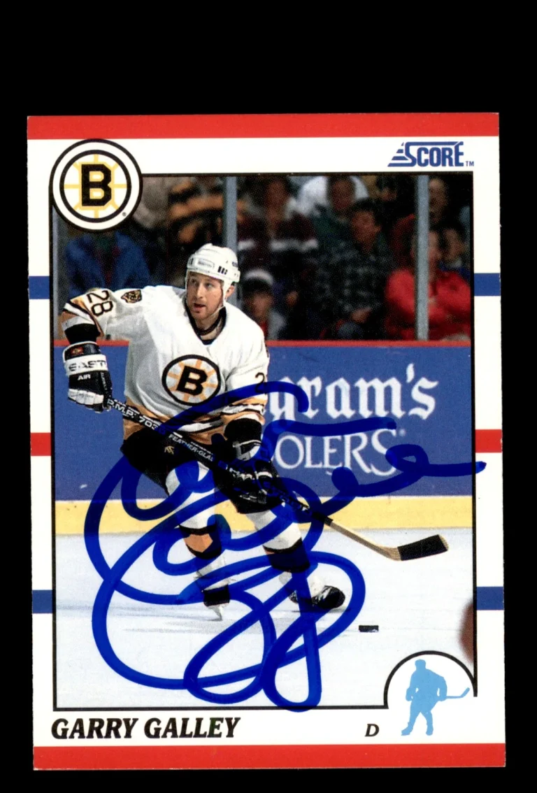 Signed Hockey Card Auto Garry Galley 1990-91 Score American #253 Boston Bruins