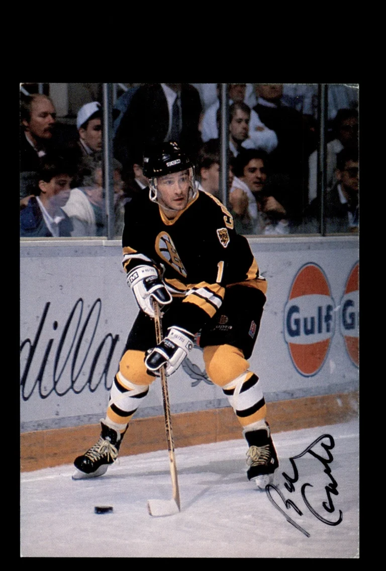 Signed Hockey Card Auto Bobby Carpenter 1990-91 Sports Action Boston Bruins