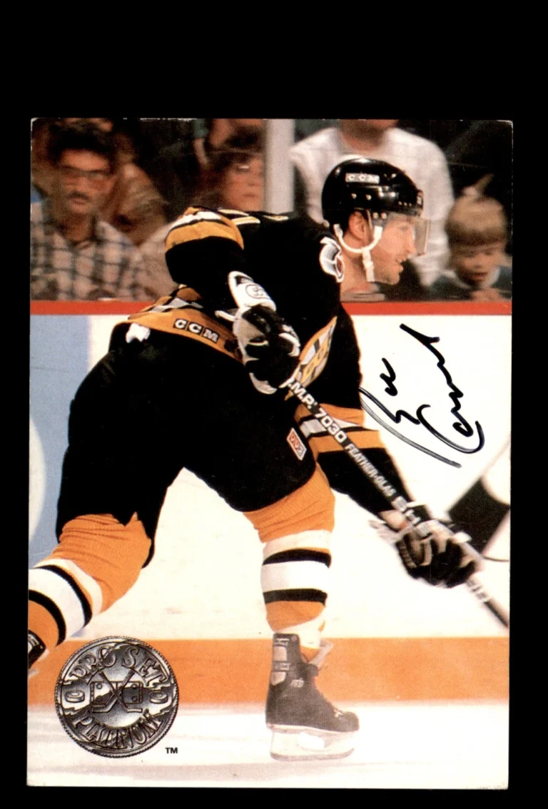 Signed Hockey Card Auto Bob Carpenter 1991-92 Pro Set Platinum #154 Bruins